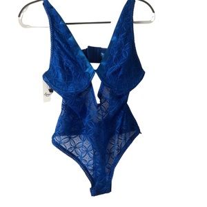 Sexy Royal Blue Lace Teddy